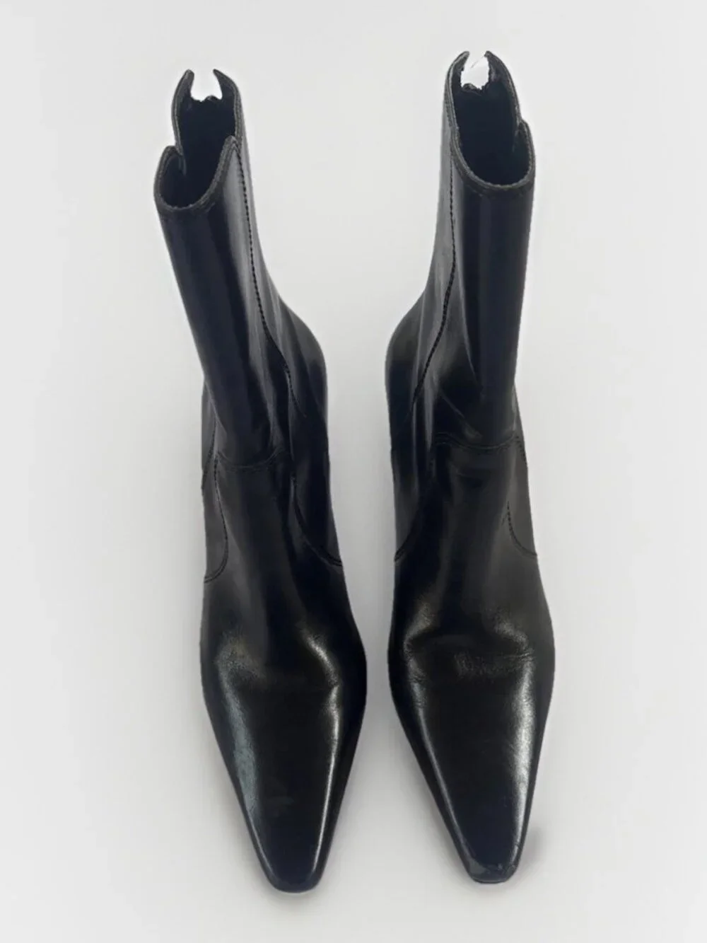 Vintage UNISA Kerry Zip Up Kitten Heel Boots Black Size 6.5 Brazil Pumps